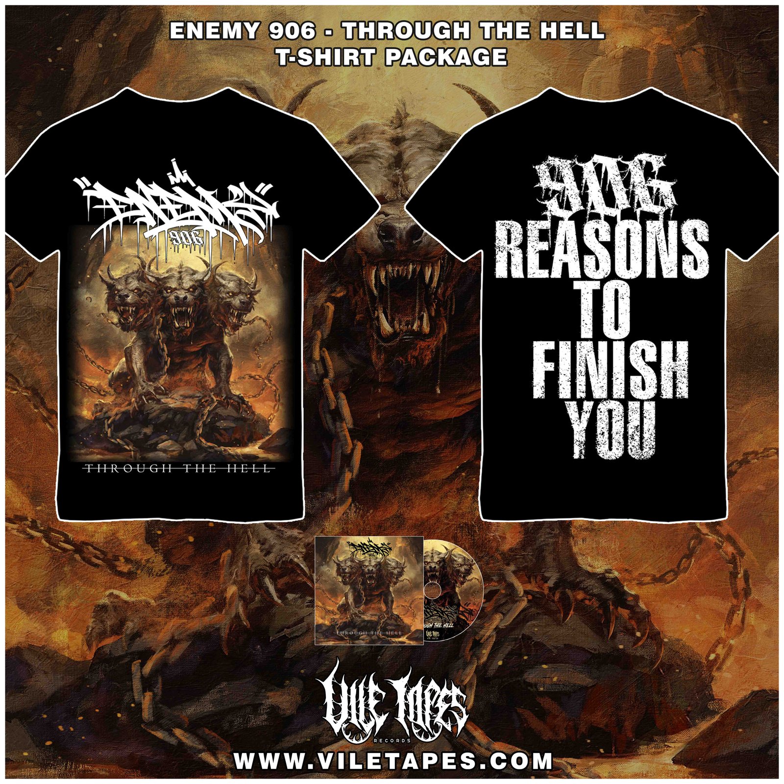 ENEMY 906 - THROUGH THE HELL T-SHIRT PACKAGE | viletapesrecords